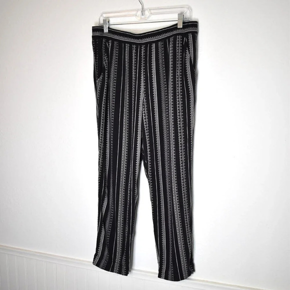 Jessica Simpson Tribal Ankle Pants Sz M Pull On Elastic Waist Pull On Neutral - Picture 3 of 16